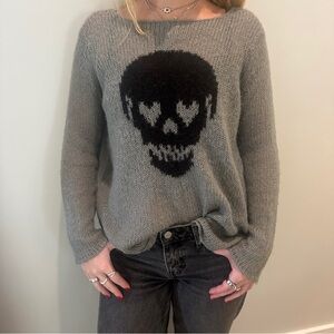 Wooden Ships Gray Skull Sweater